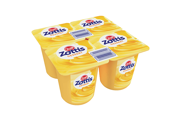 Zottis Dessert al latte gusto vaniglia, confezione da 4x115g, Zott